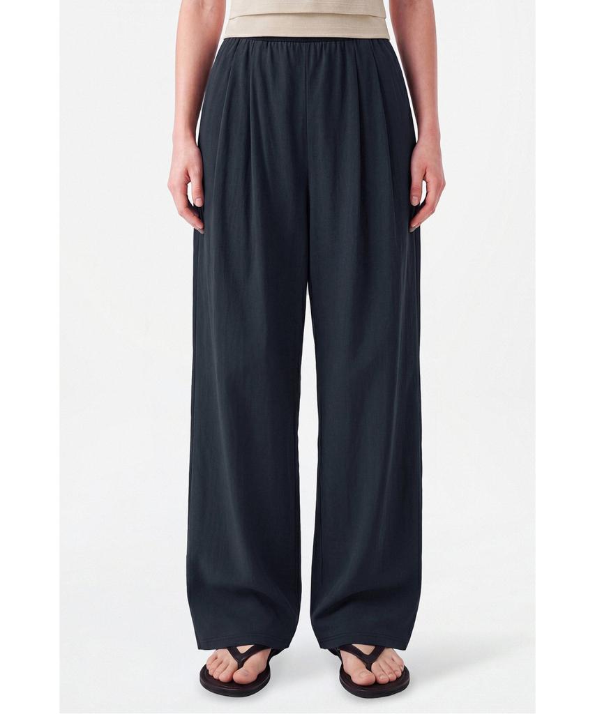 Jaa [Jaah] Elastic Waist Pants Navy