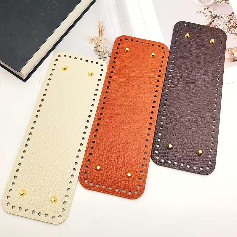 DIY Handcraft Bag PU Leather Bottom Pad 28*10cm Rectangular Handmade Base for Knitted Bag Making Accessories