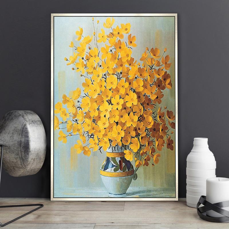 Abastract Flowers Oil Painting Canvas Posters and Prints Red Yellow White Pictures for Living Room Home Decor Wall Art Cuadros