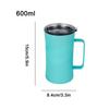 Water Tumbler With Handle Leakproof Bottle With Lid Splash Proof 600ml Thermal Tumbler For Hot And Cold Beverages Coffee Tea