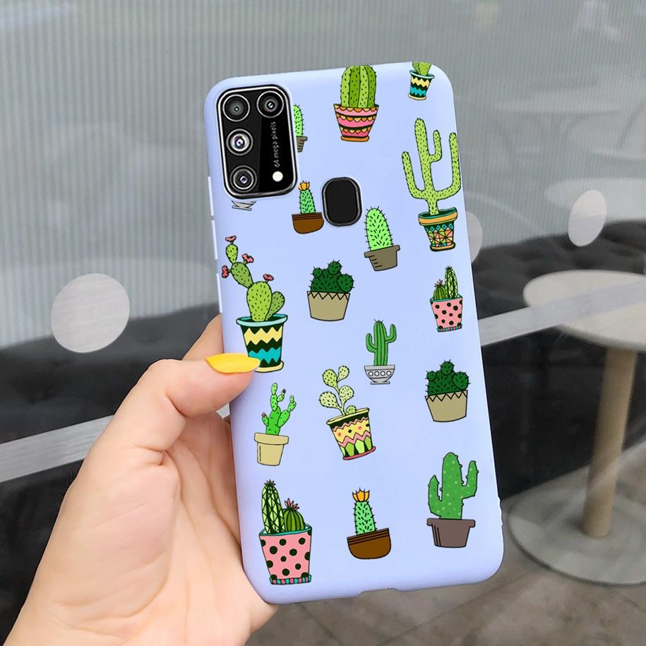 Silikonový kryt Pro Samsung M31 M 31 Obal Čerstvá květina Pírko Nárazuvzdorný kryt telefonu Pro Samsung Galaxy M31s M31 s M315 M317 Etui