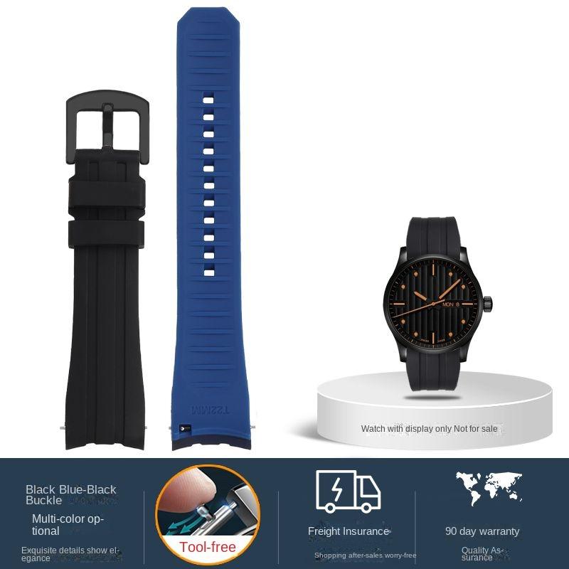 

20mm 22mm Curved End Silicone Watch Strap for Mido Helmsman M055 Citizen Sao Orange BM8475 series replacement Rubber Watch Band 22mm