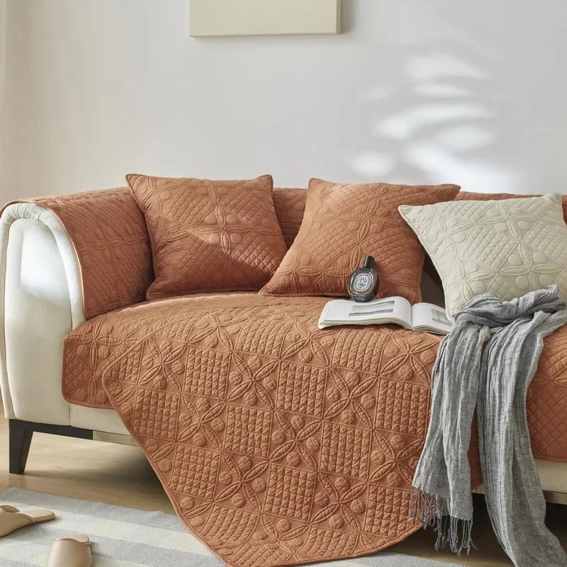 Sofa Cover Cushion Cover Cloth for All Seasons Living Room Washed Cotton Sofa Cushion Non-slip Cover Towel