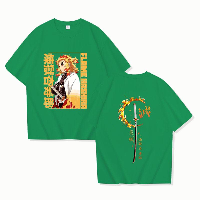 New Anime Rengoku Kyoujurou T Shirt Unisex Short Sleeve O Neck Summer Casual Pattern Printing T-shirt Top Tee