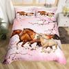 Boys Girls Horse Bedding Set Full SizeGalloping Horse Duvet Cover Western Farmhouse Comforter Cover Wild Animal Bedspread Cover