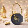 10Pcs Satin Ribbon Bow Eid and Ramadan Gift Boxes Gold Stamping Reusable Eid Gift Box Multicolor Portable Ramadan Gift Box