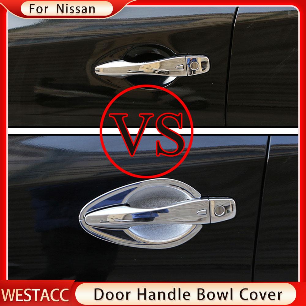 8Pcs/set ABS Chrome Car Exterior Door Handle Bowl Cover Decoration Sticker Trim for Nissan Teana Altima 2013 - 2017