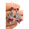 Garnet Gemstone Ethnic Handmade Drop Dengle Earring Jewelry ER 367