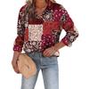 1116 Fashion European and American Shirts Spring and Autumn Loose Digital Printed Checked Cardigan Women's Shirt