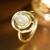 Fashion S925 Silver and White Cat Eye Ring Femininity High Sense Sterling Silver Ring New Light Luxury Niche Ring