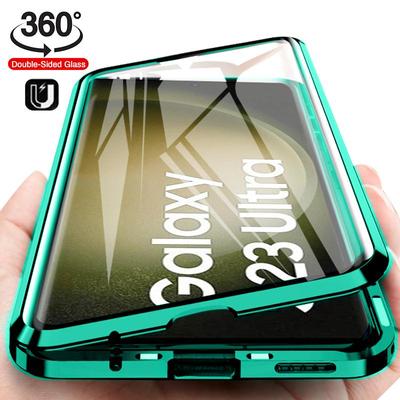 360 Magnetic Flip Carcasa Para Samsungs Galaxie S24 S23 Ultra Cases Double-Sided Glass Fundas for Samsung Galaxy A54 A34 A24 A52 A53 Metal Case