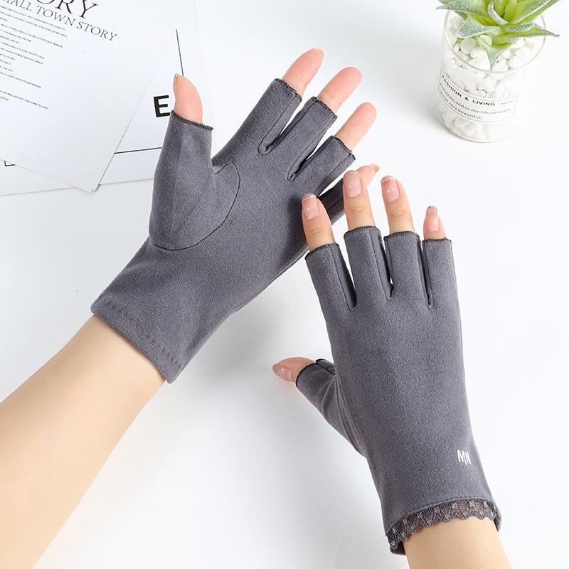 Winter Winter Cold Proof Cycling with Half Exposed Fingers Students' Writing Warmth Tea Picking Outdoor Gloves