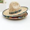 Natural Woven Straw Sombrero Hat Festival Design  Breathable Mexico Sun Hat For Beach Party Family Gathering Activity