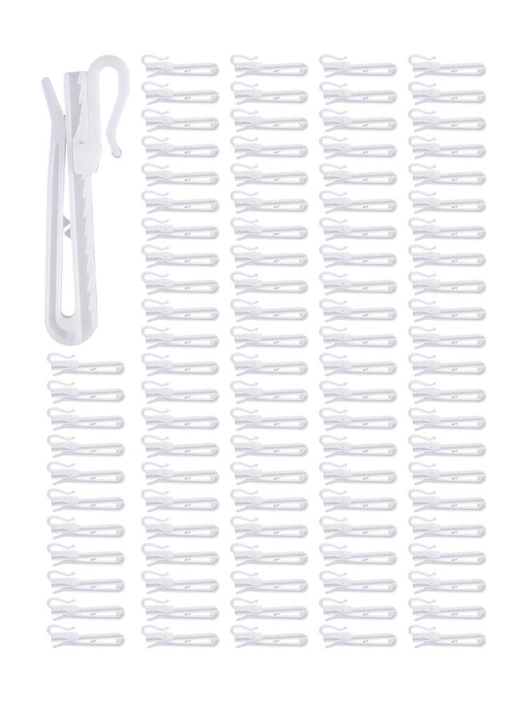 Stable Support Home Curtain Hooks 100pcs Depth Adjustable Hooks Flexibly Adjustable Greater Load-bearing Capacity