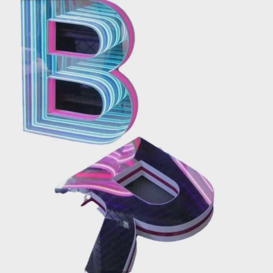 Vlastní 3D Neon Abyss Zrcadlová cedule