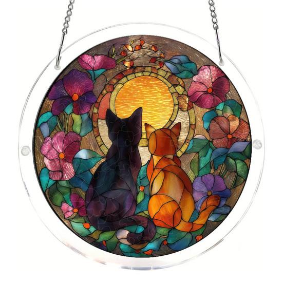 Yousheng Acrylic Puzzle Suncatcher DIY Jigsaw Puzzle Suncatcher Kit with UV Printed Design Colorful Window Hanging Ornament for Home Garden Decor