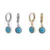 Nerute Ring Crystal 2Type Women's 6mm Drop Earrings