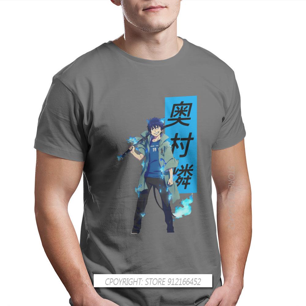 Cool Fire Unisexs Tshirt Blue Exorcist Rin Okumura Anime Oneck Tops 100 Cotton T Shirt Humor Gift Idea