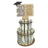 Dřevěný držák na peněžný dort  Držák na spořicí peněženku pro nápady na maturitní dárky