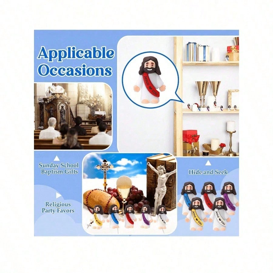 5/10pcs Mini Jesus Doll Jesus Love You Jesus Toys Small Jesus Doll Hide And Seek Sunday Party Favor Gifts,Random Colors,Miniature Jesus,Christian Toys