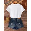 European sizes Floral and Letter Print Casual T-Shirt Love Yourself