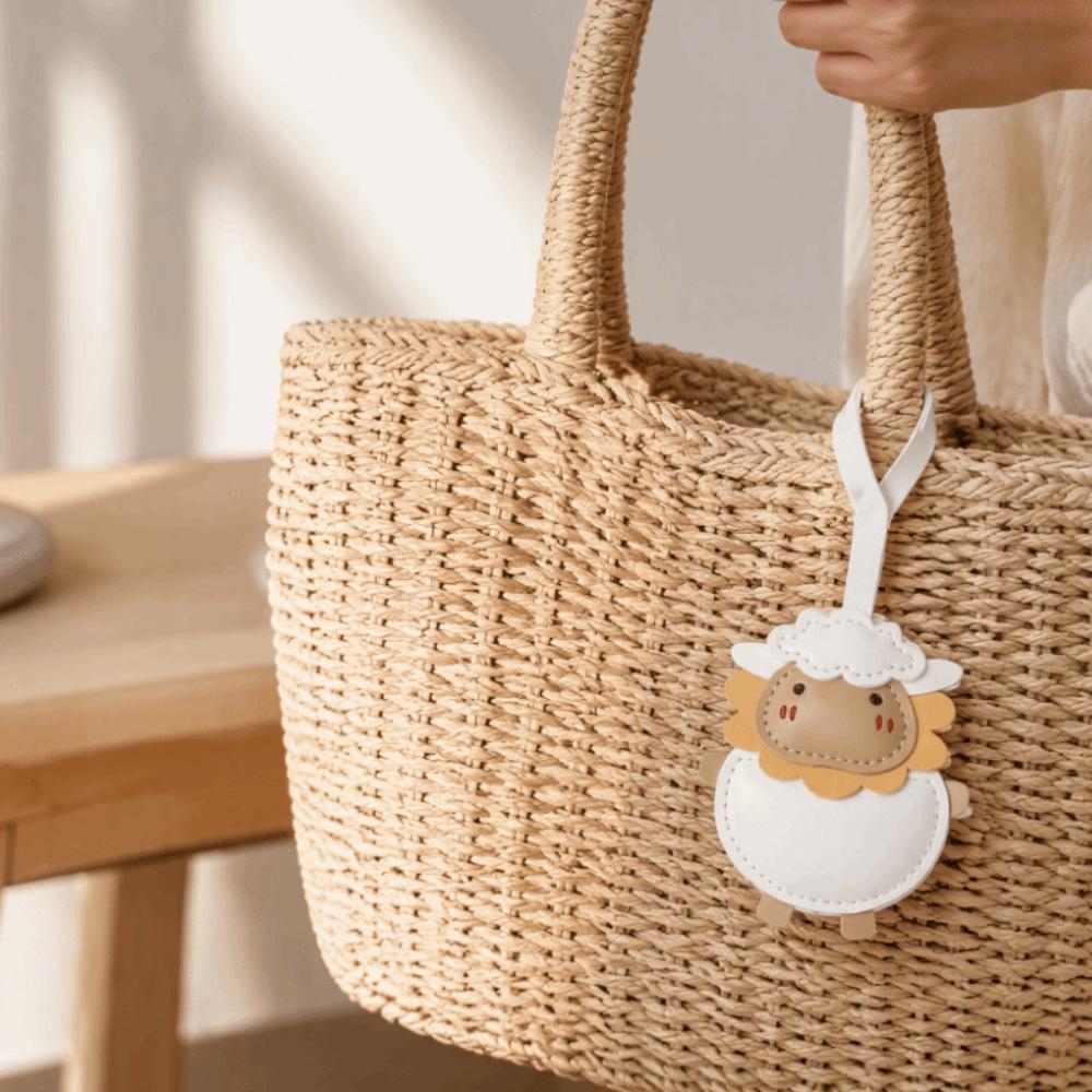 Cartoon PU Keychain Vintage New Year Pendant Fashion Sheep Bag Charm  For Women