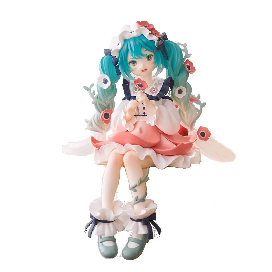 14CM Hatsune Miku Anime Figure Toy Flower Fairy Collection Miku Kawaii Cartoon PVC Action Figurine Model Doll Birthday Gifts Kid