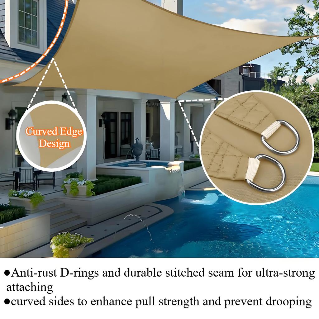 Sand Shade Sail UV Block Waterproof Garden Canopy Sun Shade Cloth Camping Gazebo For Outdoor Backyard Pool Awnings Sun Shelters