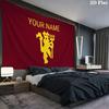 Custom Name,Man Utd Wall tapestry, aesthetic printed fabric blanket, suitable for bedroom, living room, and home decor.