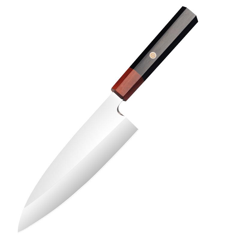 7 Inch Deba Knife Single-edged Blade Ebony & Rosewood Handle Chef Slicing Sushi Vegetables Cleaver Sashimi Meat Kitchen Knife