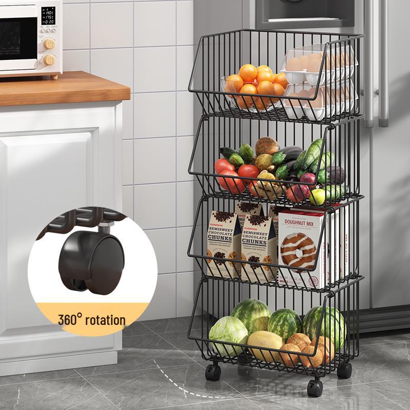 Multi-Layer Floor-Standing Kitchen Rack for Vegetables & Fruits