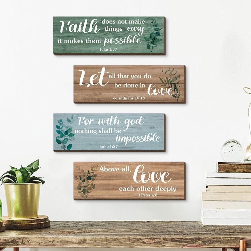 Handmade Letters Plants Hanging Sign Wooden Wall Decor Paintings Floral Wall Art  Room Decor