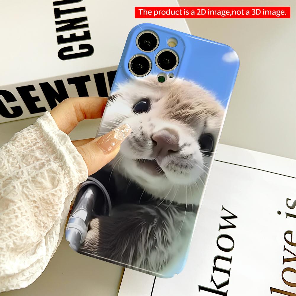 2DFlat Cute Otter Selfie Under Blue Sky All Inclusive Film Hard Phone Case, Compatible with iPhone 18 Pro Max 17 16 15 14 13 12 11