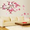 Wall Paper 3D Pink Cherry Blossom Wall Sticker Art Home Decor Graphic Flowers Petals Tree Stickers