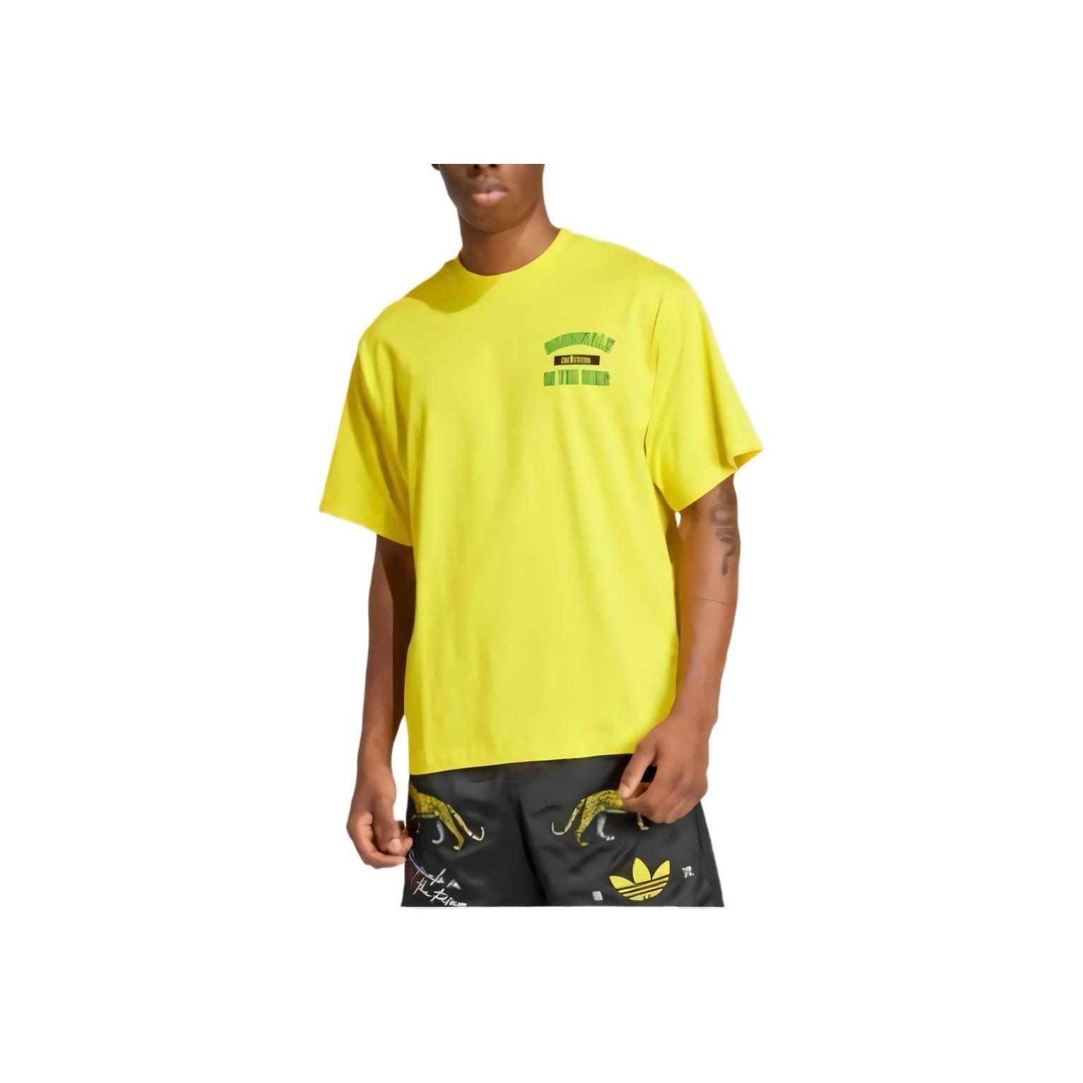 

Adidas Originals Skin-Friendly Comfortable Soft Breathable Fashionable Dopamine Short Sleeve T-Shirt Men T-Shirts Yellow KA4559 XL