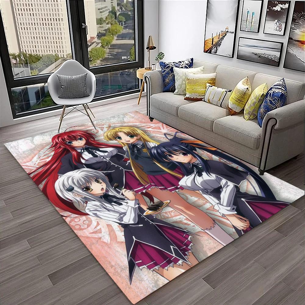 High School DxD Sexy Girl Cartoon 3D Carpet Rug for Home Living Room Bedroom Sofa Doormat Decor,kids Area Rug Non-slip Floor Mat
