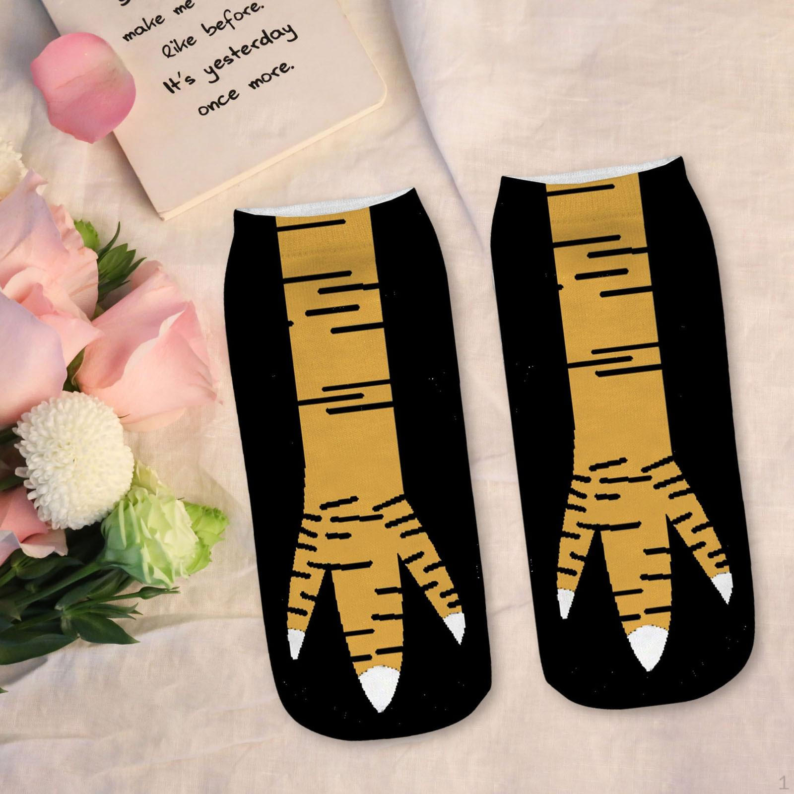 

Носки с изображением животных и куриных лапок для мероприятий и подарков 24CM_Black Yellow