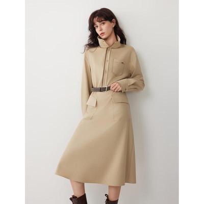Women's Khaki Shirt Dress