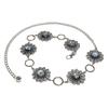 Lightweight Metal Chain Belt with Stone Accent Handcraft Bohemian Accessory Waist Cincher Band for Beach Parties