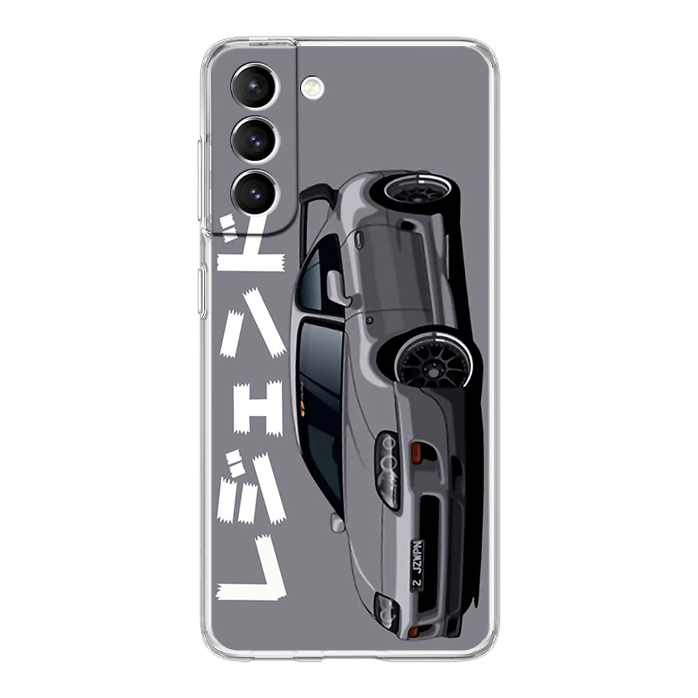 JDM Tokyo Drift Sportwagen Handyhülle Für Samsung Galaxy S22 S21 S20 FE Ultra 5G S10 S10E S9 S8 Plus Note 10 20 Weiche Klare Hülle