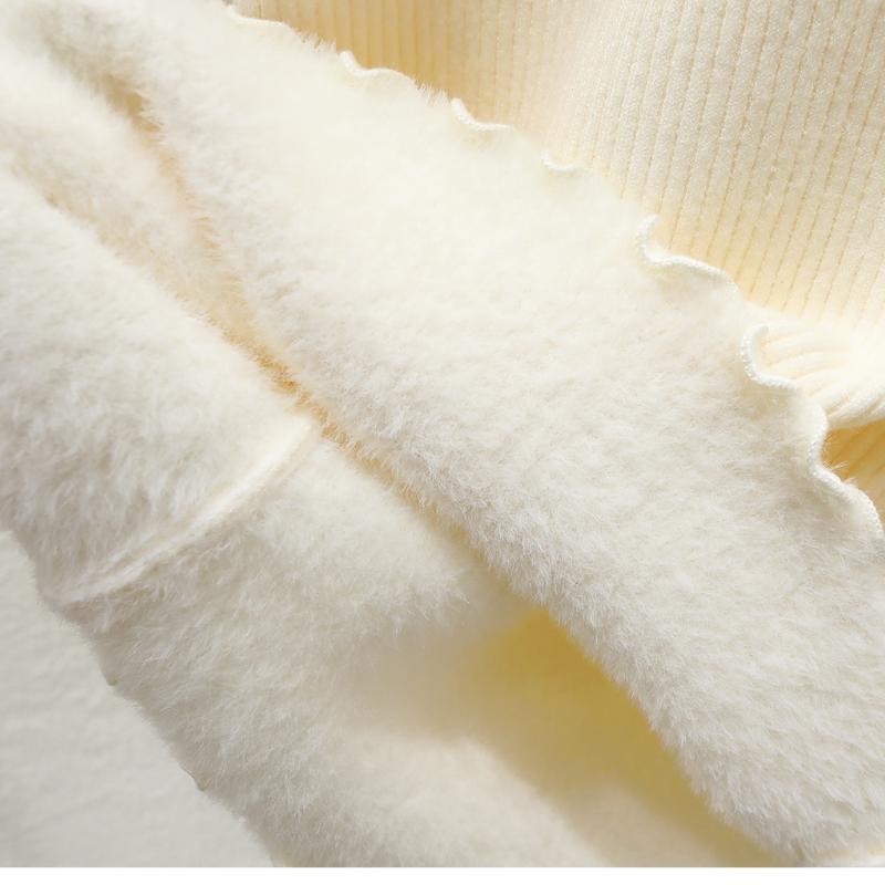 Half High Collar Warm Fleece Pullover Sweaters for Women Autumn and Winter Thick Knitted Sweater Solid Base Long Sleeve Casual Ladies Knitwears 24951