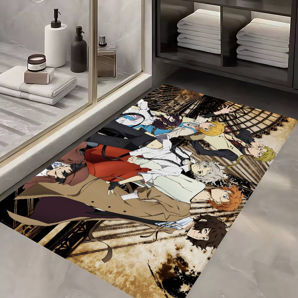 Japanischer Manga Bungo Stray Dogs Fußmatte Rechteckig Rutschfest Zuhause Weich Badematte Vordertür Innen Außen Matte Hotel Dekorationsmatte