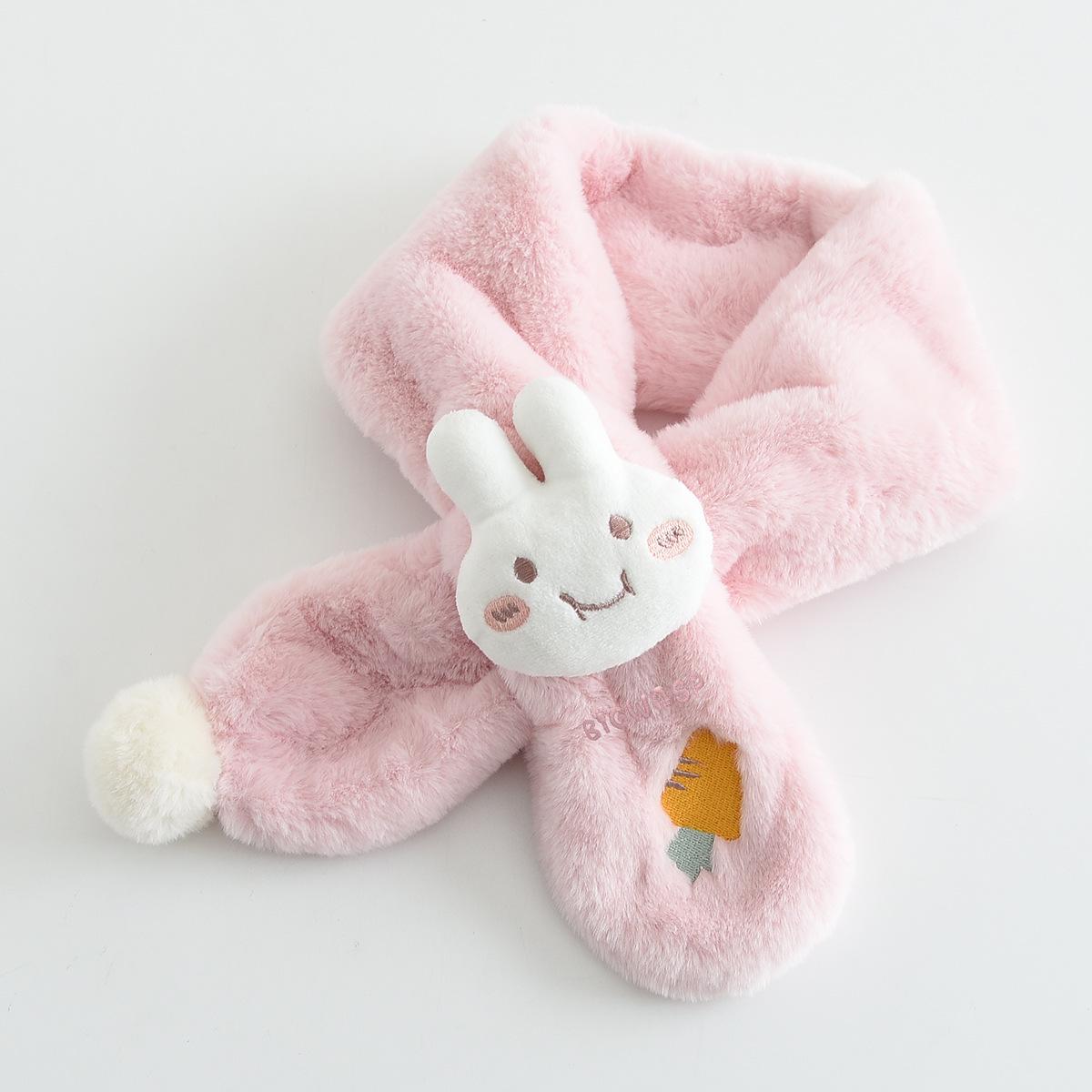 Детский мультяшный плюшевый шарф-кролик: Ветрозащитный шарф-снуд на осень и зиму 84*9.5cm