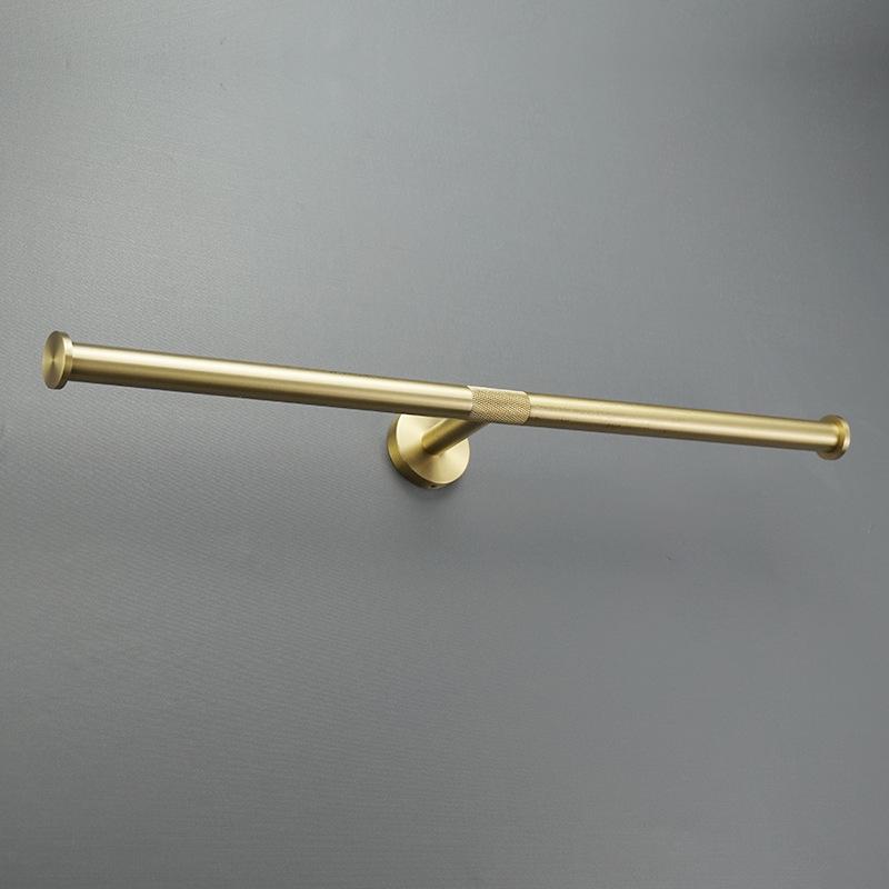 Brushed Gold 304 Stainless Steel Bathroom Set: Knurled Towel Rack, Towel Bar, Paper Holder, and Coat Hook