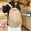 New Schoolbag Ins Forest Solid Color Casual Simple High Value Dirt Resistant Large Capacity Backpack Commuter Bag
