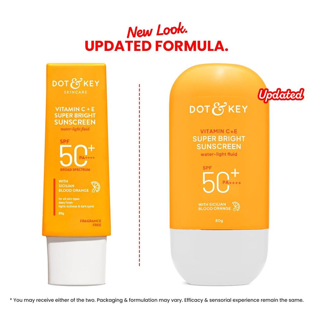 DOT & KEY Vitamin C + E Super Bright Sunscreen Spf 50,80gm Each (Pack of 2)