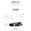 Slim Genuine Leather Belt With Metal Pin Buckle Crocodile Texture Womens Chic Waistband Dresses Pants