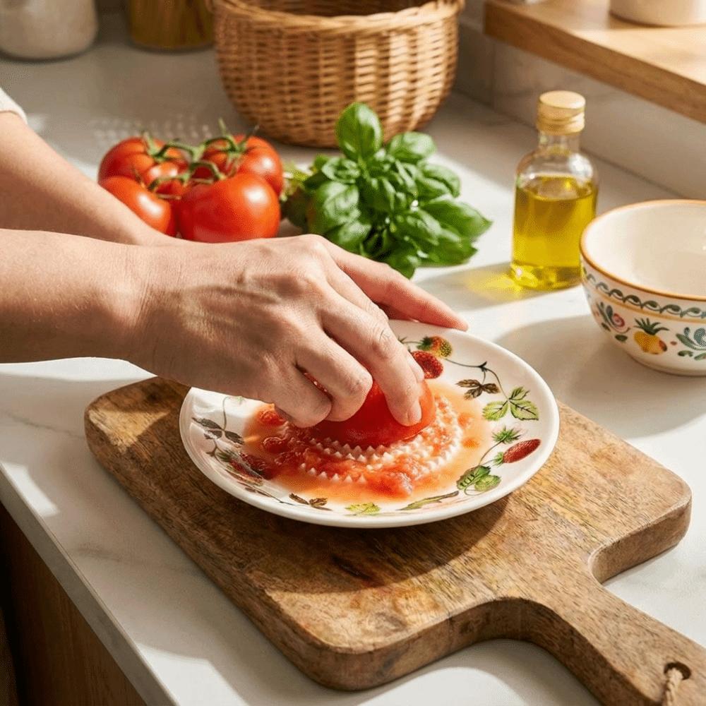 Round Plate Manual Garlic Masher Non-Slip Vegetable Grating Plate Ceramic Ginger Grater Kitchen