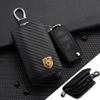 Carbon Fiber Car Key Case Key Bag Keychain Accessory For Porsche Cayenne Panamera Macan 911 718 Taycan Boxster Cayman 918 Pajun