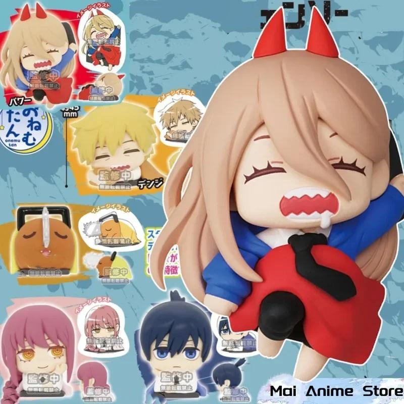 Chainsaw Man Cute Power Figure Sleeping Anime Denji Aki Kawaii Action Figurine Pochita Staue Desk Decor Accessories Toy Gift
